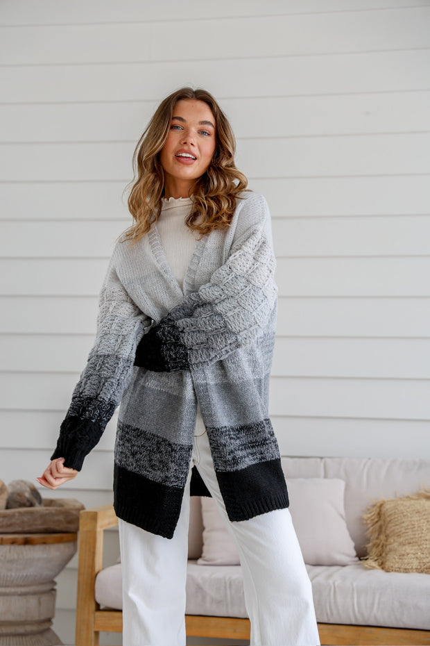 Zoie Cardigan Grey/Black