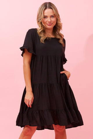 Ida Baby Doll Dress Black