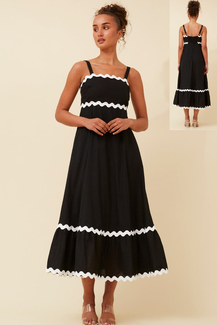 Kegan Dress Black/White