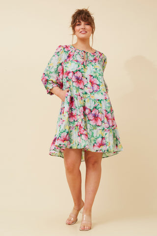 Jane Dress Multi Pink Style D520523