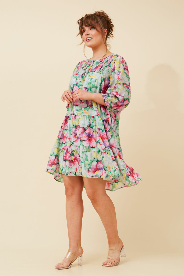 Jane Dress Multi Pink Style D520523