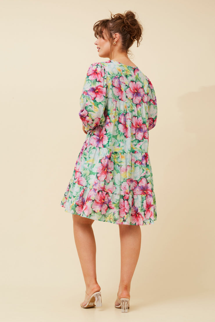 Jane Dress Multi Pink Style D520523