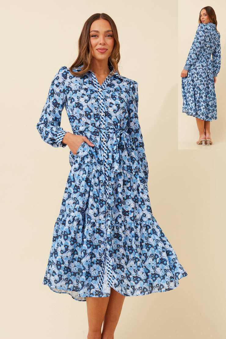 Luka  Dress Multi Blue