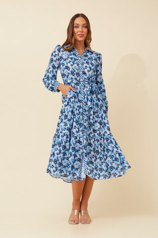 Luka  Dress Multi Blue