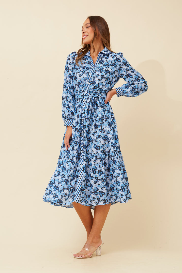 Luka  Dress Multi Blue