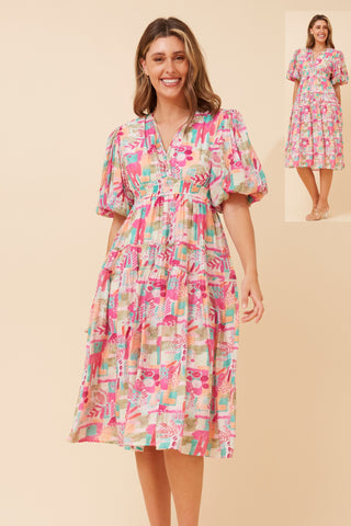 Bianka Dress Pink Floral