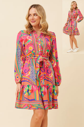 Bree Dress Multi Pink