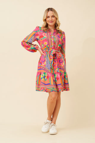 Bree Dress Multi Pink