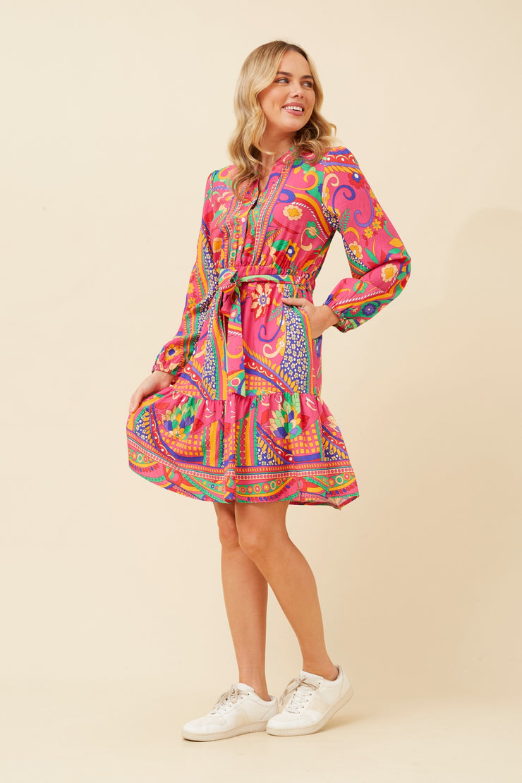 Bree Dress Multi Pink
