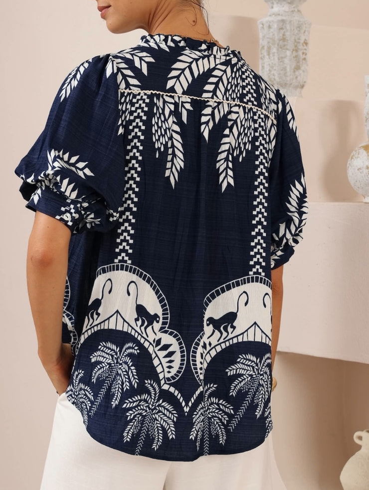 Joeanna Shirt Navy/White