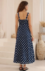 Gretta Dress Navy/White