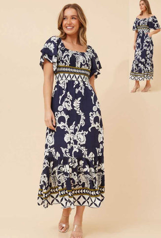 Sharyn Dress Navy/White
