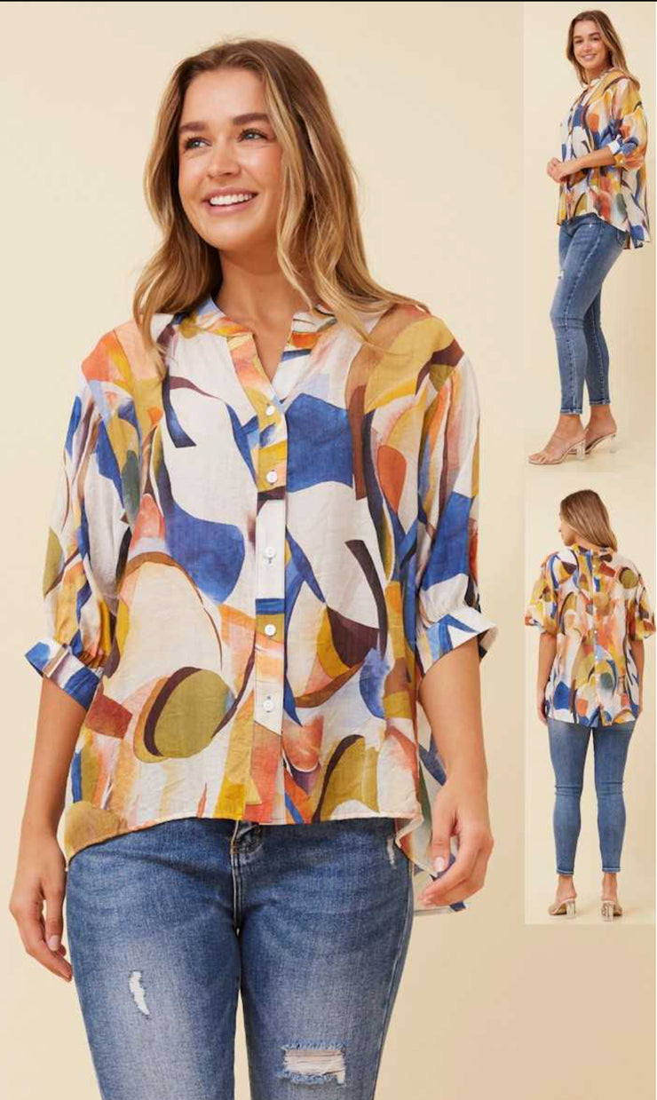 Mellisa Shirt Multi/Orange