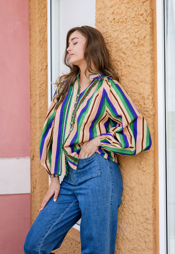 Tania Shirt Winter Stripes