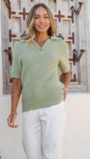 Talie Knitted Top Sage