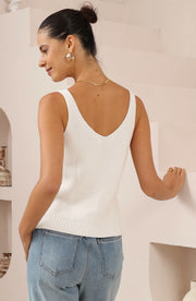 Chole Knit Top White