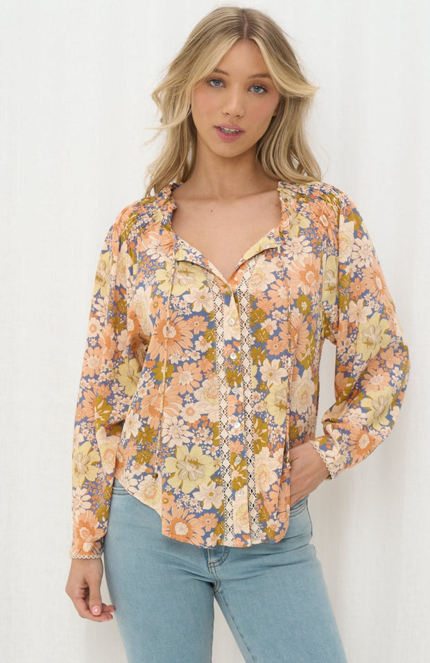 Winnie Shirt Coral Floral