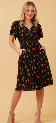 Jozie Dress Black polka dot