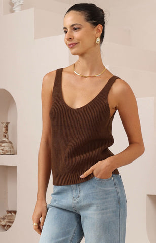 Chole Knit top Chocolate