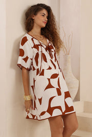 Sammy Dress Chocolate/White