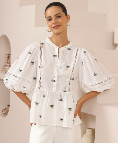 Helena top White/ Olive