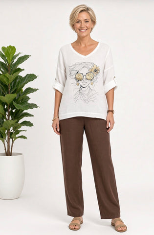 Amber Top White