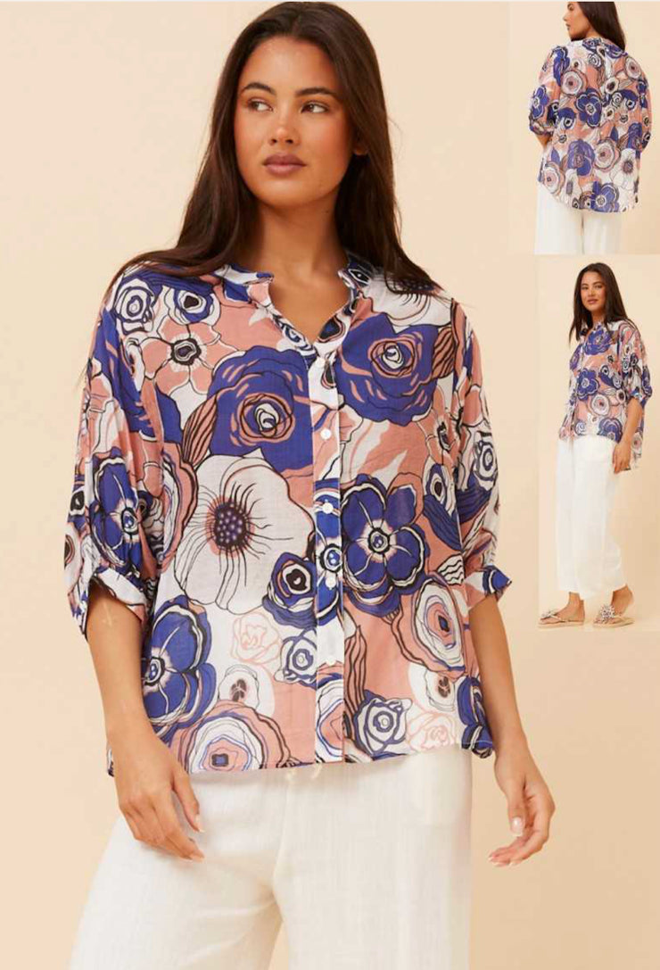 Mellisa Shirt Multi Pink/Blue