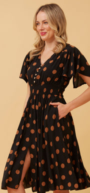 Jozie Dress Black polka dot