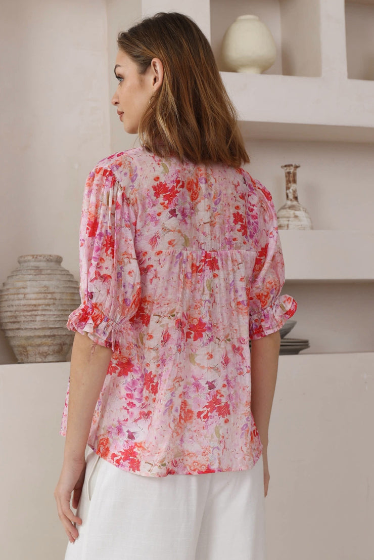 Elly Top Pink floral