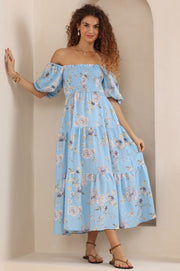 Bindy Dress Multi Blue