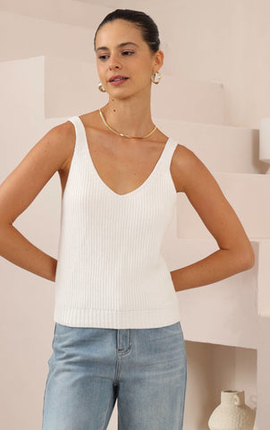 Chole Knit Top White