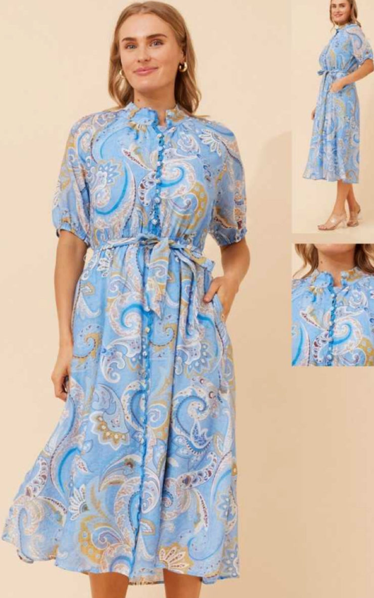 Belinda Dress Multi Blue