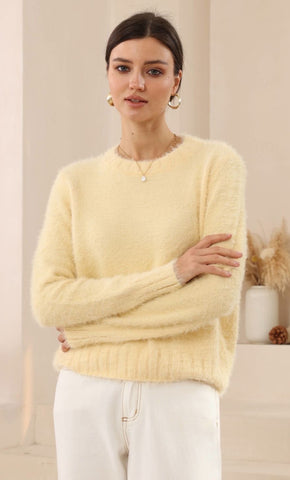 Mika Fluffy Knit Yellow