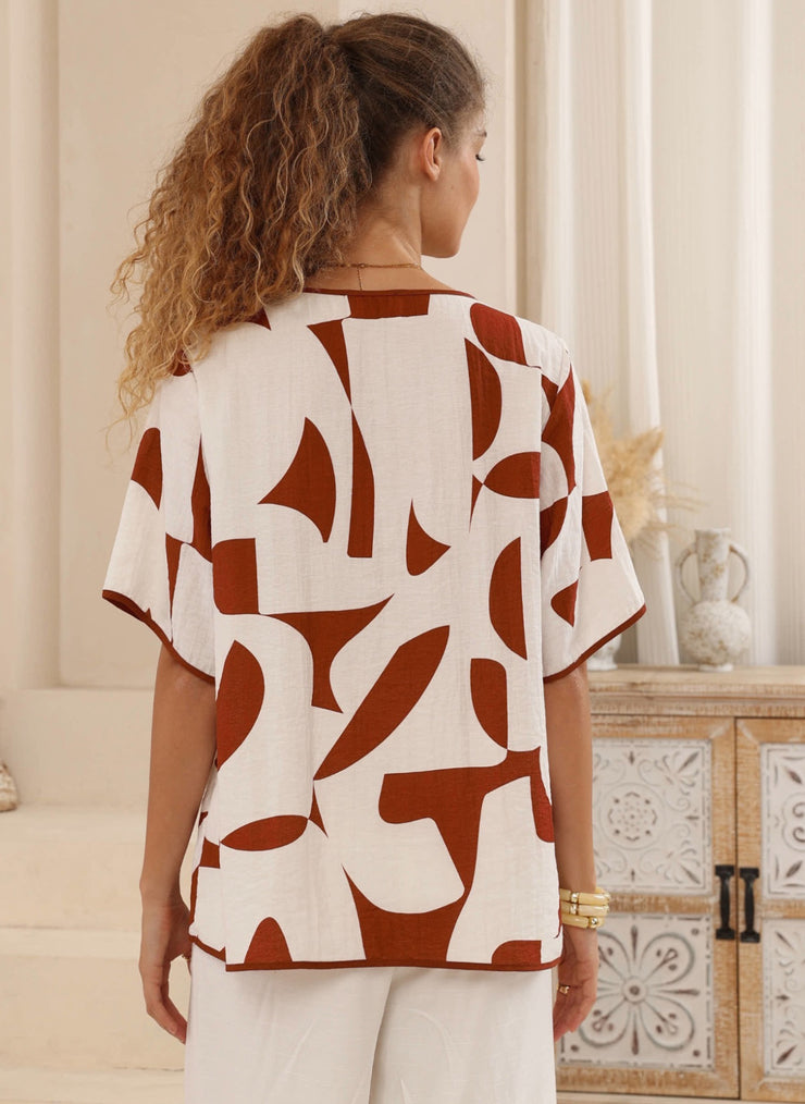 Brady Top  Chocolate/White