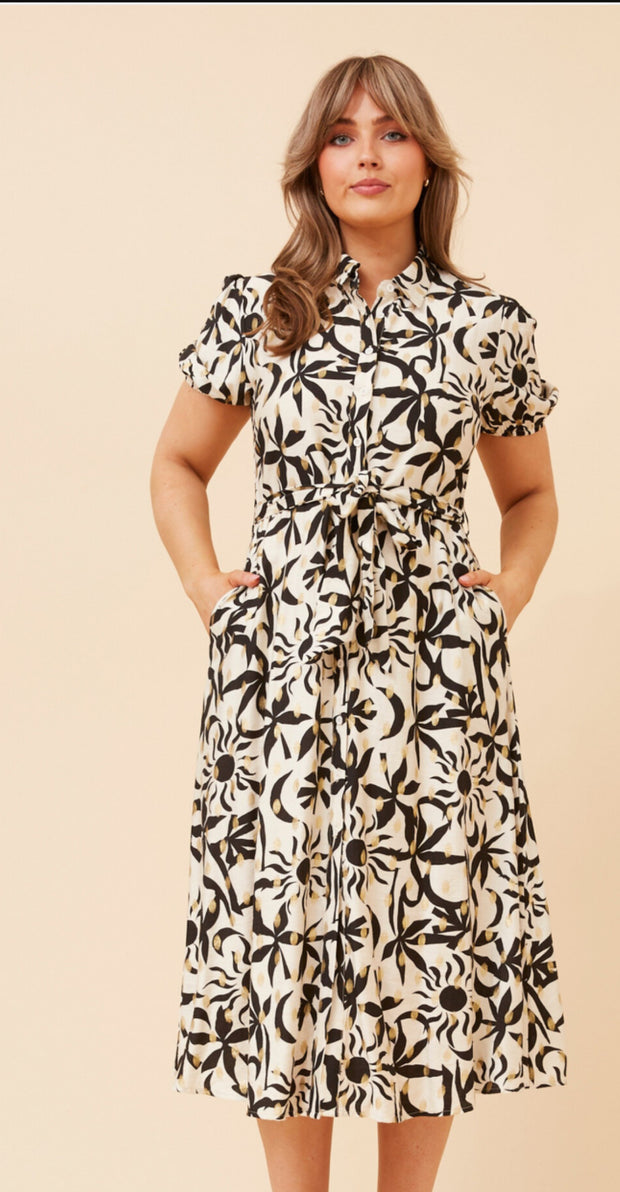 Sally Dress Multi/Beige