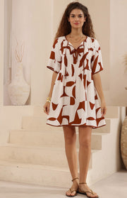 Sammy Dress Chocolate/White