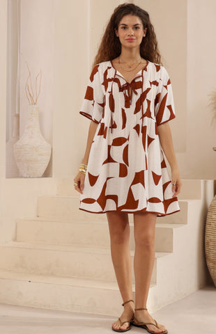 Sammy Dress Chocolate/White