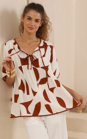 Brady Top  Chocolate/White
