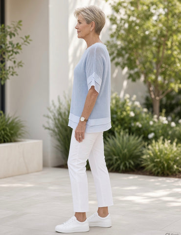 Ellie top Soft Blue