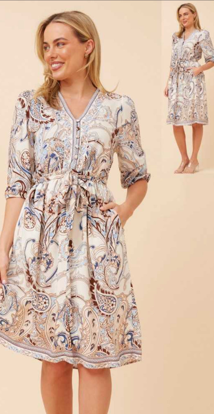 Joey Dress Multi Beige