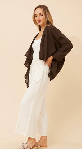 Raynor  Linen Jacket Chocolate
