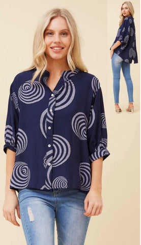 Mellisa Shirt Navy/White