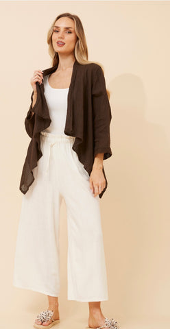 Raynor  Linen Jacket Chocolate