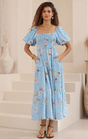 Bindy Dress Multi Blue