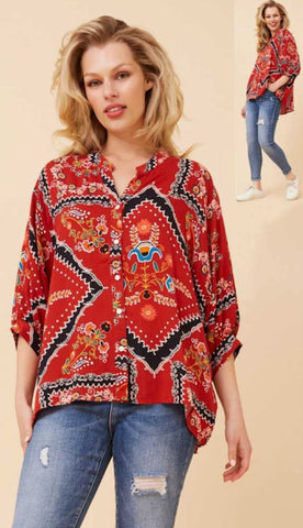 Mellisa shirt Multi Red