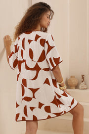 Sammy Dress Chocolate/White