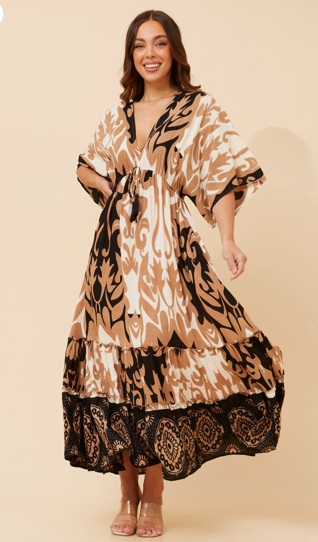 Neisha Dress Multi Beige