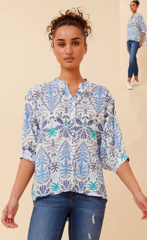 Mellisa Shirt Pale Blue Floral
