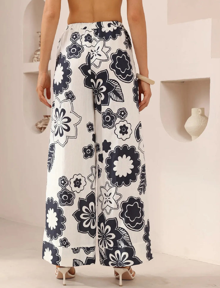 Natalie Pants Navy/White