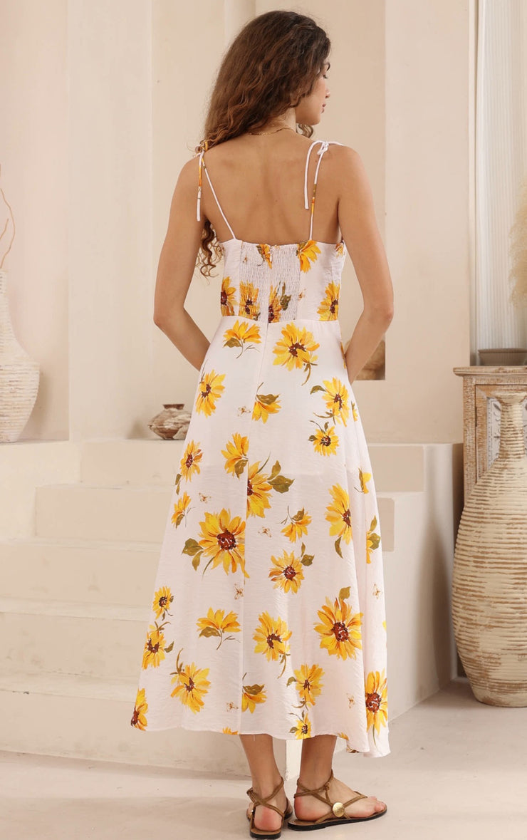 Justine Dress Sunflower print
